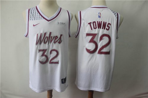 NBA 32 Towns Timberwolves Earned Maillot brodé